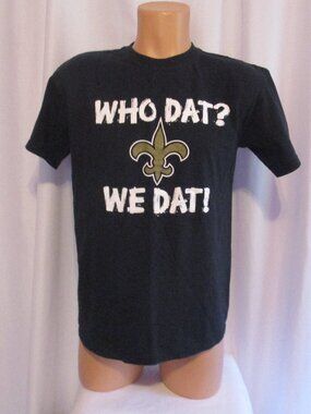 New Orleans Saints T Shirt Mens Black Gildan Football NFL Who Dat